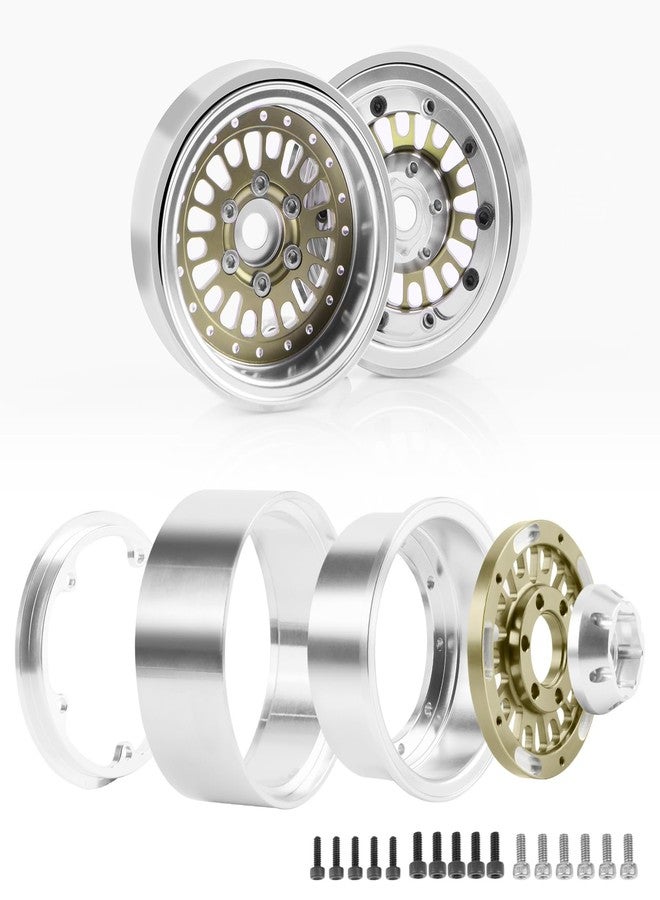 GIXCEL 1.9 Beadlock Wheel Rim, Aluminum Negative Offset 10.5mm 164g Super Heavy Deep Dish Wheels for 1/10 RC Crawler SCX10 TRX4 TRX6 VS4-10 GEN7 GEN8 Upgrade Parts, 4PCS (Desert Titanium) - Image 3